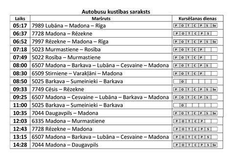 autobusu kustības saraksts 1188.